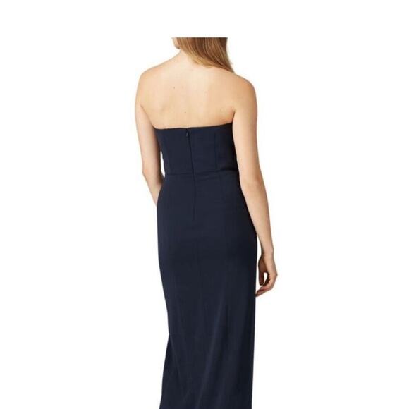 Jay Godfrey Darcy Bustier V-neck Column Gown Satin Navy Sz 6 NWT - Picture 2 of 6